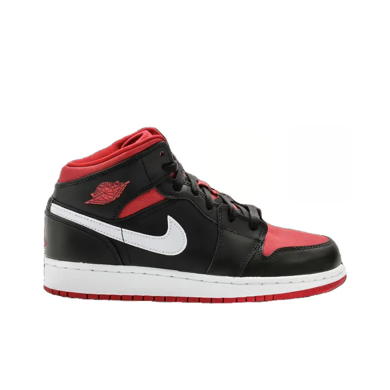 Jordan 1 Retro Mid Black Red White-1
