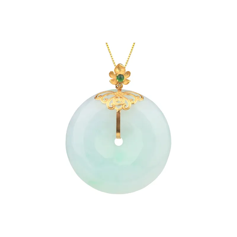 Clear Snow Glutinous Jade Necklaces Unisex-0