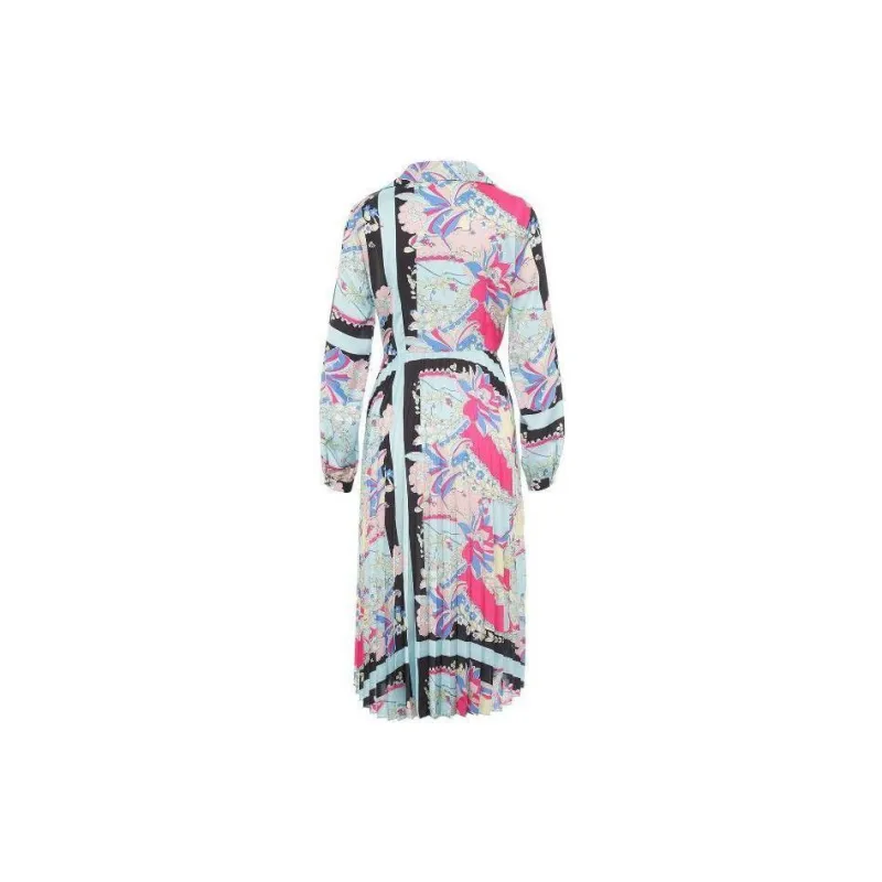 LIU·JO Satin Midi Dress Long Sleeved Dress Women's Multicolor-1