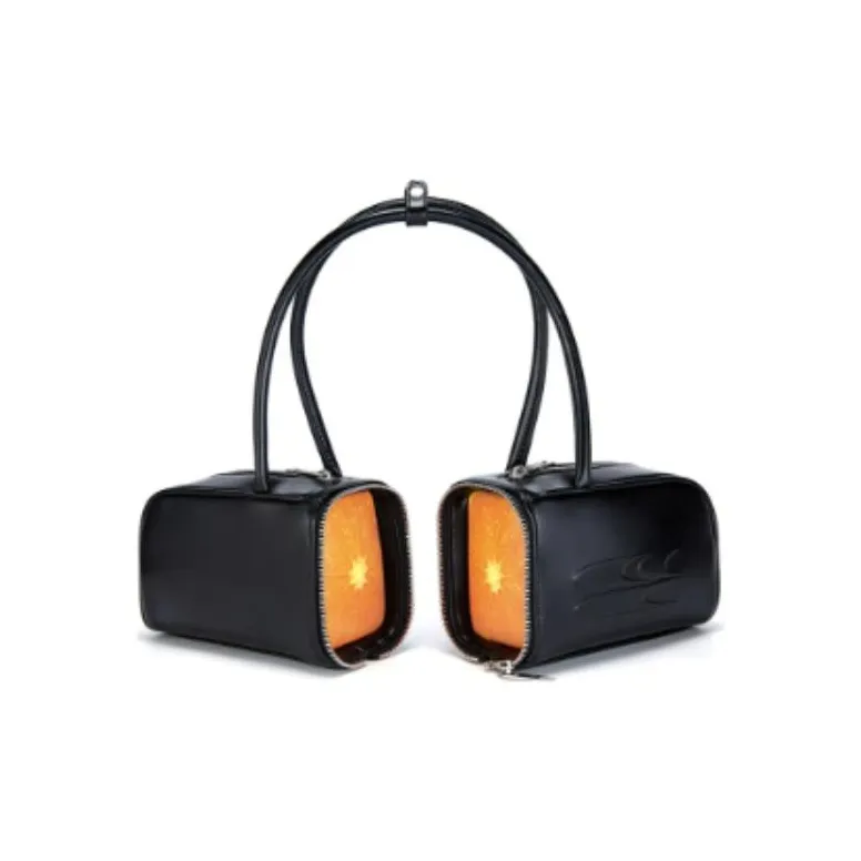 Crying Center PU Handbag, Shoulder Bag Unisex Oil Black-1