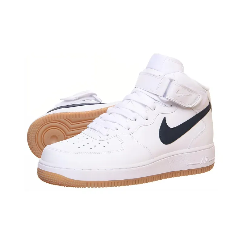 Nike Air Force 1 '07 Durable Breathable Mid-Top Skateboard Shoes Unisex White-2