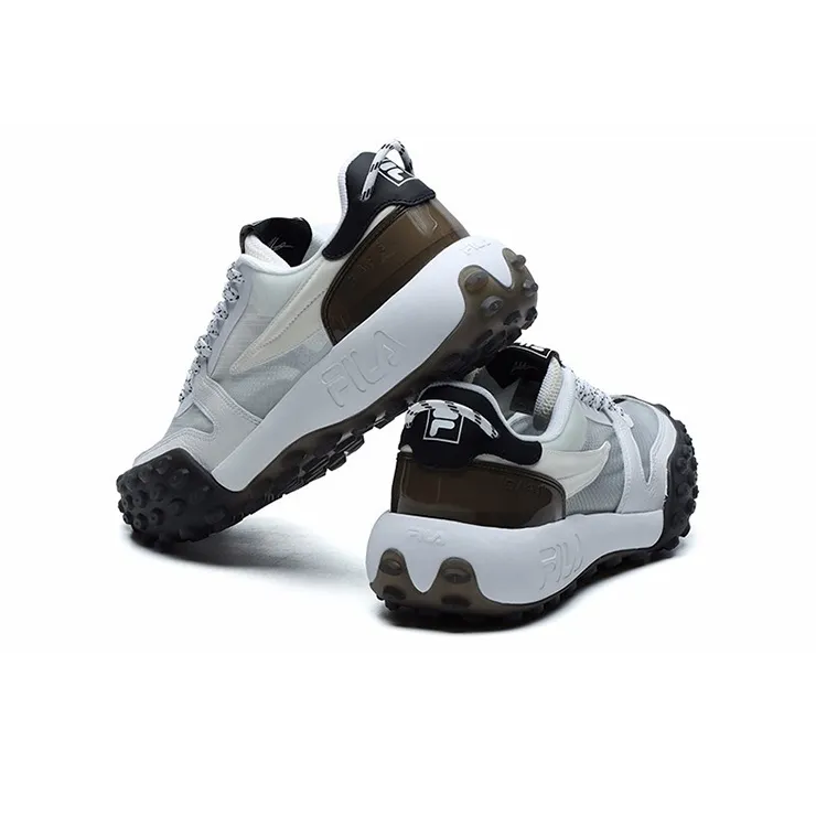 FILA Gara Cushioning Anti Slip Wear Resistant Breathability Low Top Chunky Sneakers Men's Cloud Dancing White-5