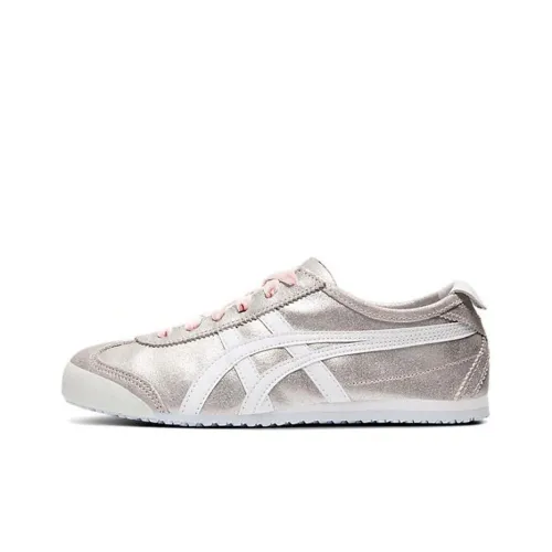 Onitsuka Tiger MEXICO 66 Casual Shoes Unisex Low-Top Silver Pink/White