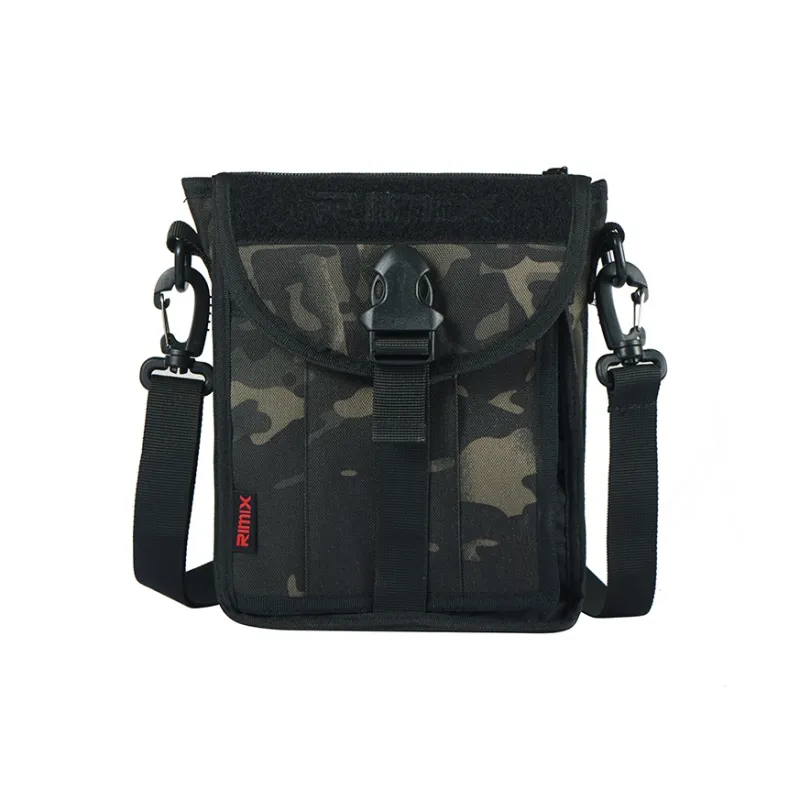 RIMIX Polyester Oxford One Shoulder Multiple Card Slots Document Bag Regular Unisex Black Camouflage/Yellow Camouflage-0