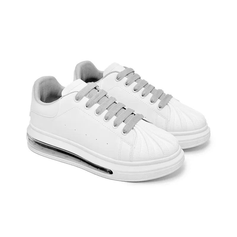 SLNU 3 Cushioning Wear Resistant Low Top Skateboard Shoes Men's White-2