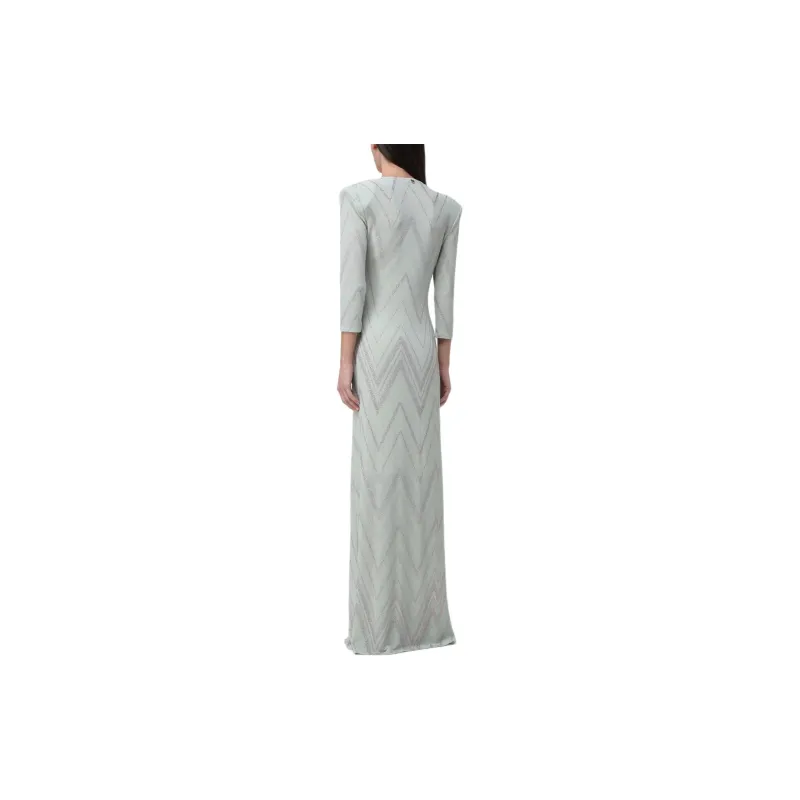LIU·JO Glitter-embellished Chevron Gown-1