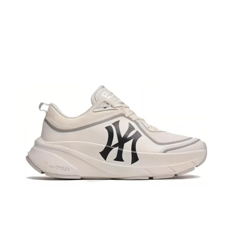 MLB Chunky Runner Ath flow Anti Slip Wear Resistant Low Top Casual Running Shoes Unisex Ivory White-1
