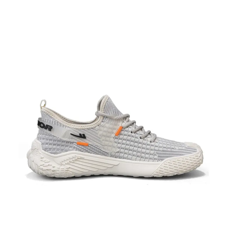 Warrior Cushioning Anti Slip Wear Resistant Breathable Lightweight Coverage Low Top Casual Shoes Men's Beige Gray-1
