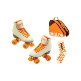 Vibrant Orange-Portable Clothing Set (Shoes+Three-Compartment Roller Skate Bags+Roller Socks)