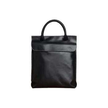 DOSRFINI Imported First Layer Of Cowhide Handbag Regular Men's Black