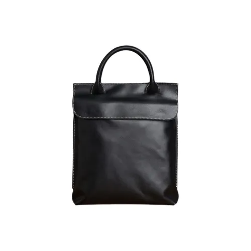 DOSRFINI Imported First Layer Of Cowhide Handbag Regular Men's Black