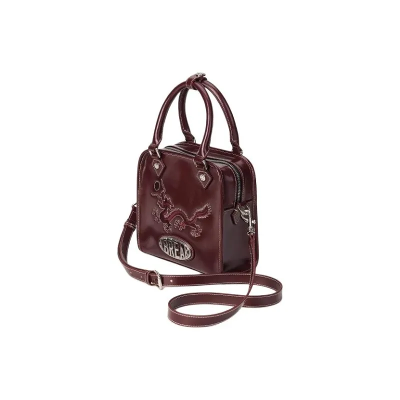 Xbreak Split Cow Leather Shoulder Bag, Crossbody Bag, Handbag Trumpets Women's Burgundy-1