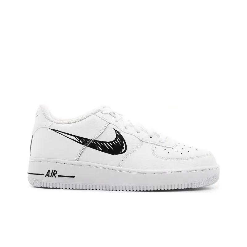 Nike Air Force 1 Low 'Doodle Swoosh - White Black' GS-1