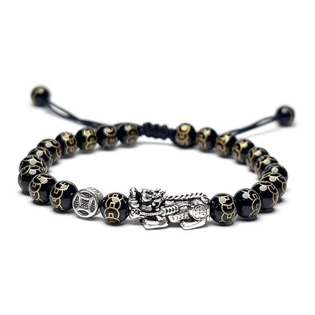 MOUNTAINS AND MANS Agate Auspicious Fortune Beaded Bracelet Unisex-3