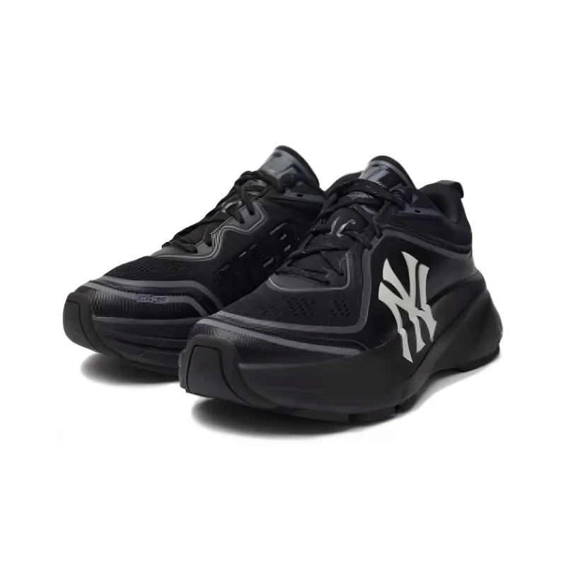 MLB Chunky Runner Ath flow Anti Slip Wear Resistant Low Top Running Shoes Unisex Black White-2