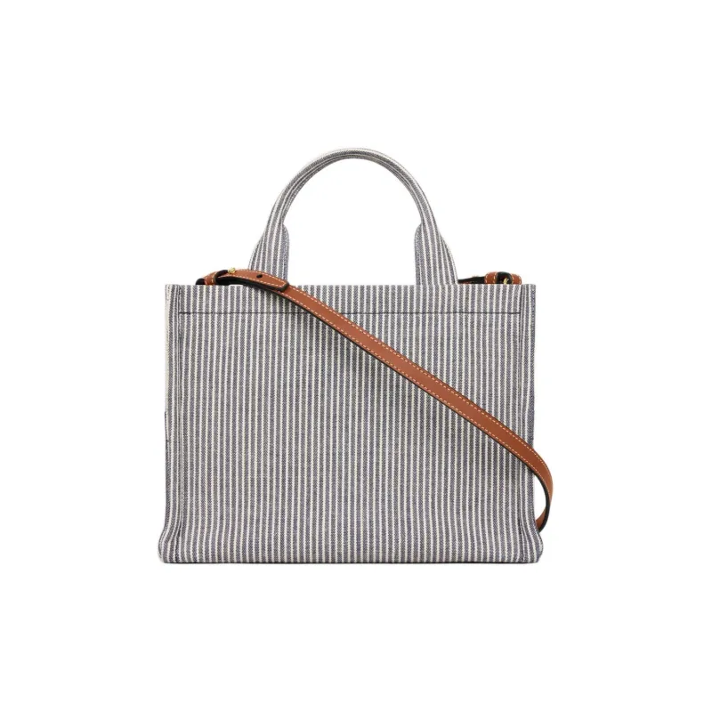 CELINE Cabas Thais Fabric Shoulder Bag, Crossbody Bag, Handbag Trumpets Women's Marine Blue-2