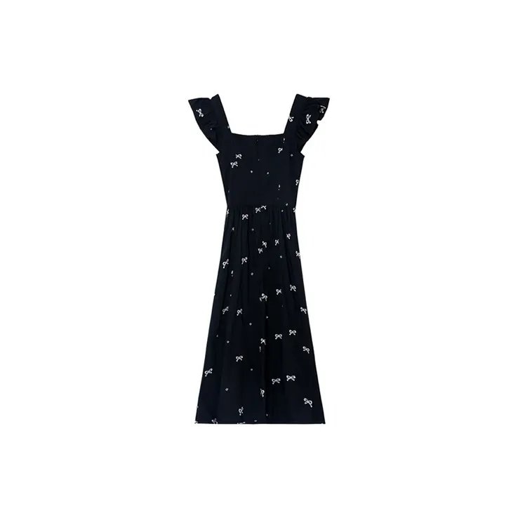 HUASJ Short Sleeved Dresses Women's Black-1