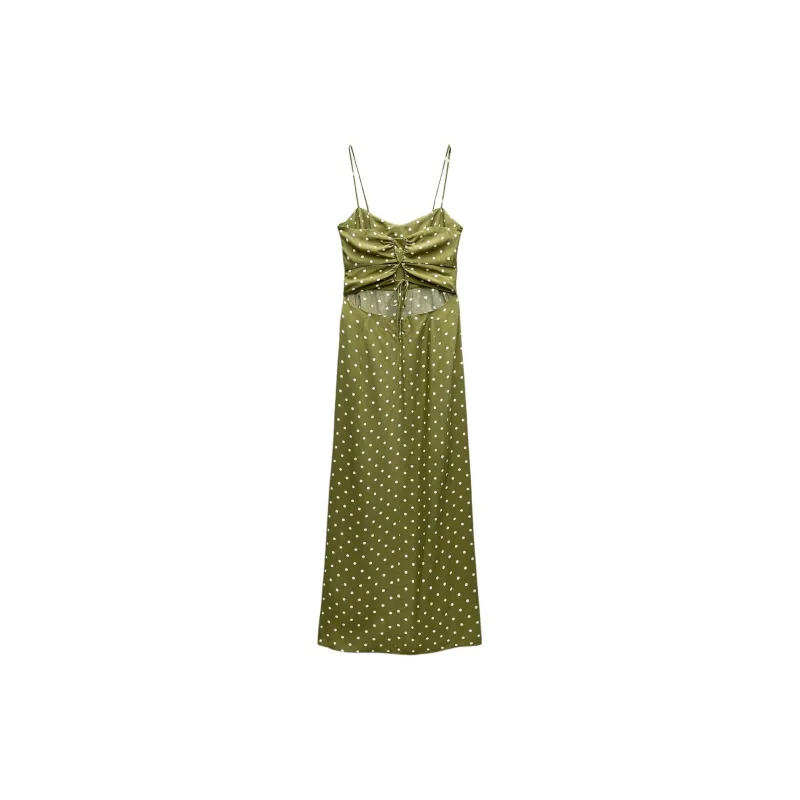 ZARA Slip Dresses Women's Green-1