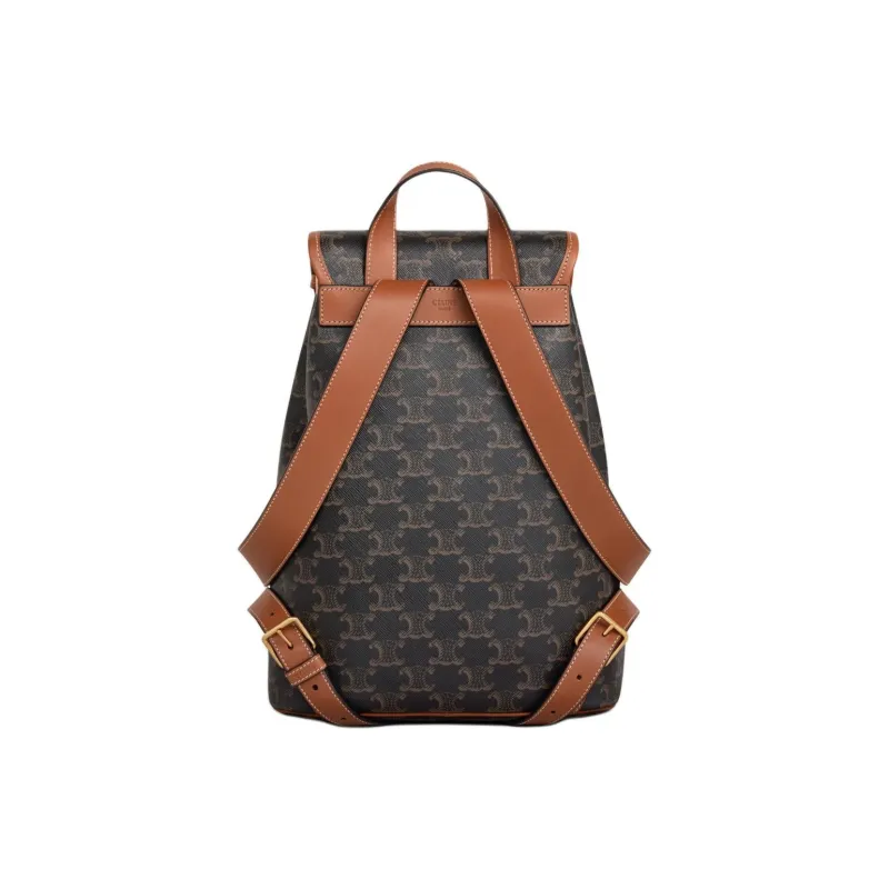 CELINE Cow Leather Backpack Medium Size Women's Tawny-2
