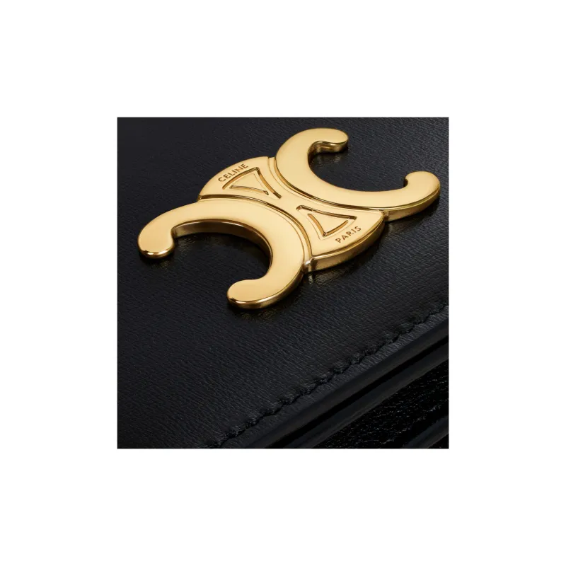 CELINE Shiny Cow Leather Card Holder Women's Black-4