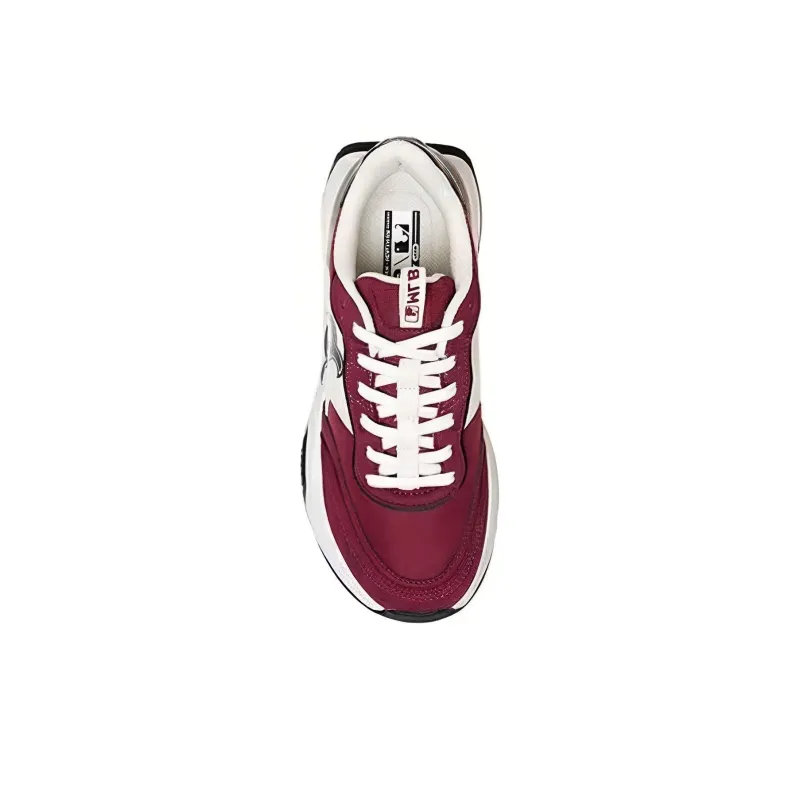 MLB Chunky Runner Anti Slip Wear Resistant Low Top Running Shoes Unisex Burgundy-3