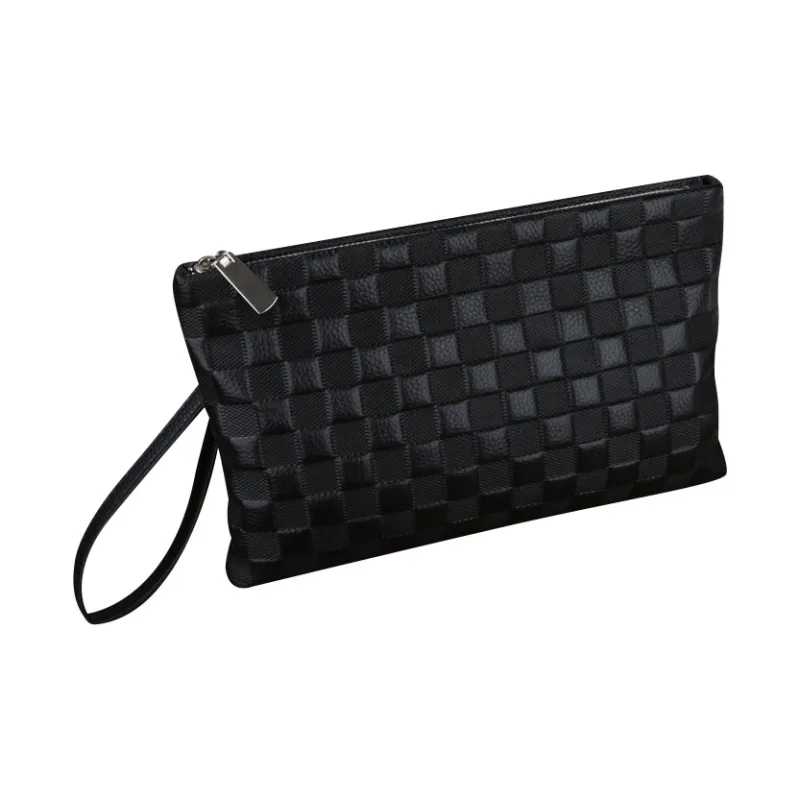 DOSRFINI Genuine Leather Cow Leather Clutch Regular Men's Black-1