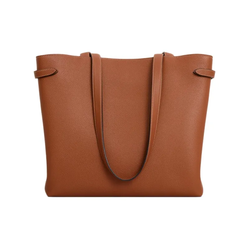 CELINE Cabas Grained Calfskin Tote Bag Shopping Bag Shoulder Bag Handbag Women's Tawny-3