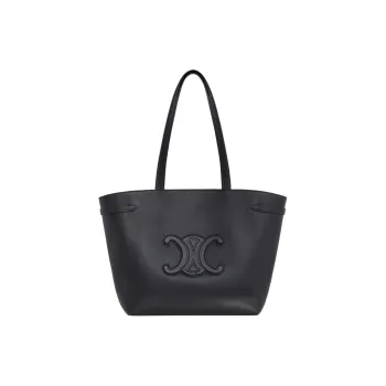 CELINE Grained Calfskin Tote Bag, Shopping Bag, Shoulder Bag, Handbag Women's Black