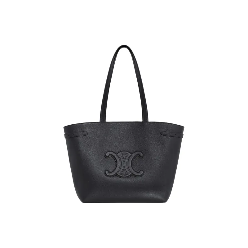 CELINE Grained Calfskin Tote Bag, Shopping Bag, Shoulder Bag, Handbag Women's Black-0