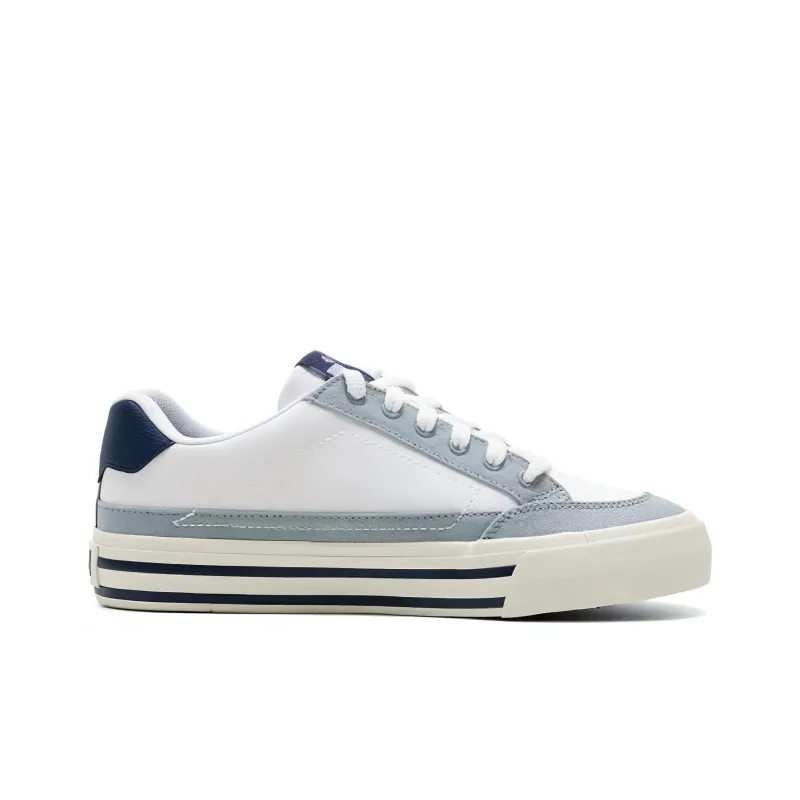 PUMA Court Classic Wear-Resistant Breathable Cushioning Lightweight Low-Top Skateboard Shoes Unisex White Blue-1