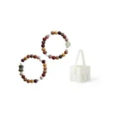 Sandalwood Beaded Bracelet (1 Pair) with Six-Character Mantra+Love (Box)