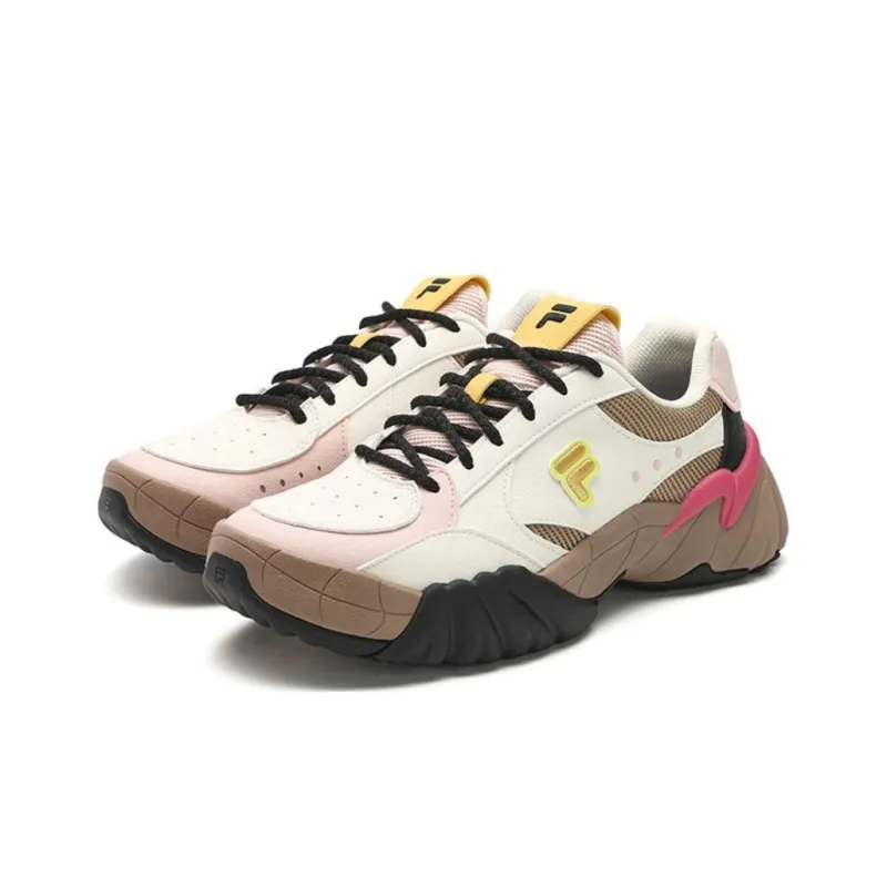 FILA FUSION TRIBE Cushioning Wear Resistant Low Top Casual Shoes Women's Brown White-1