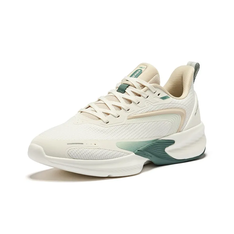 Erke Cushioning Breathable Low Top Running Shoes Men's Microcrystal White Warm Linen-2