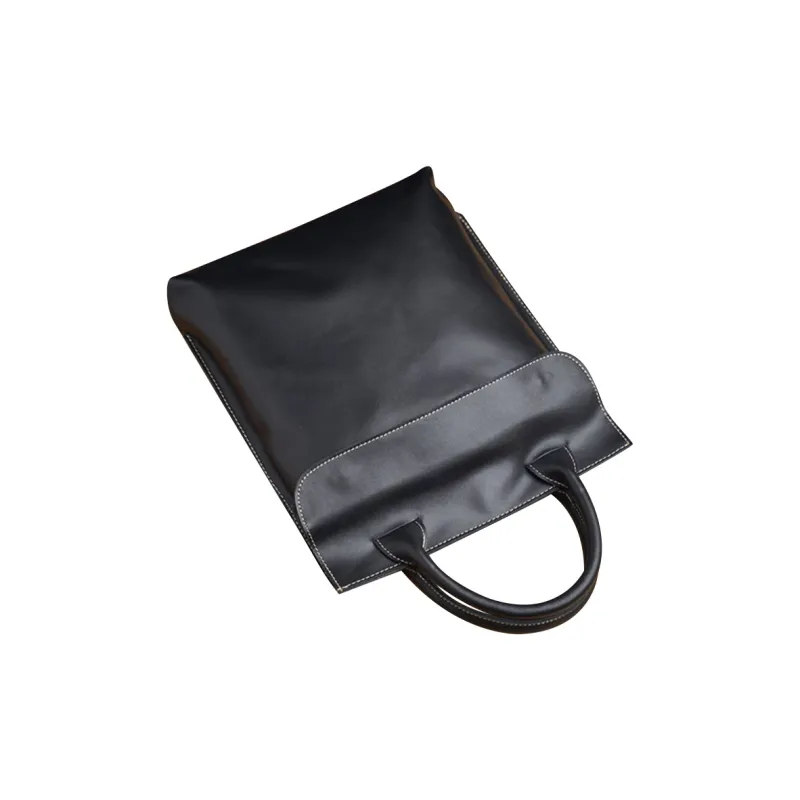 DOSRFINI Imported First Layer Of Cowhide Handbag Regular Men's Black-4