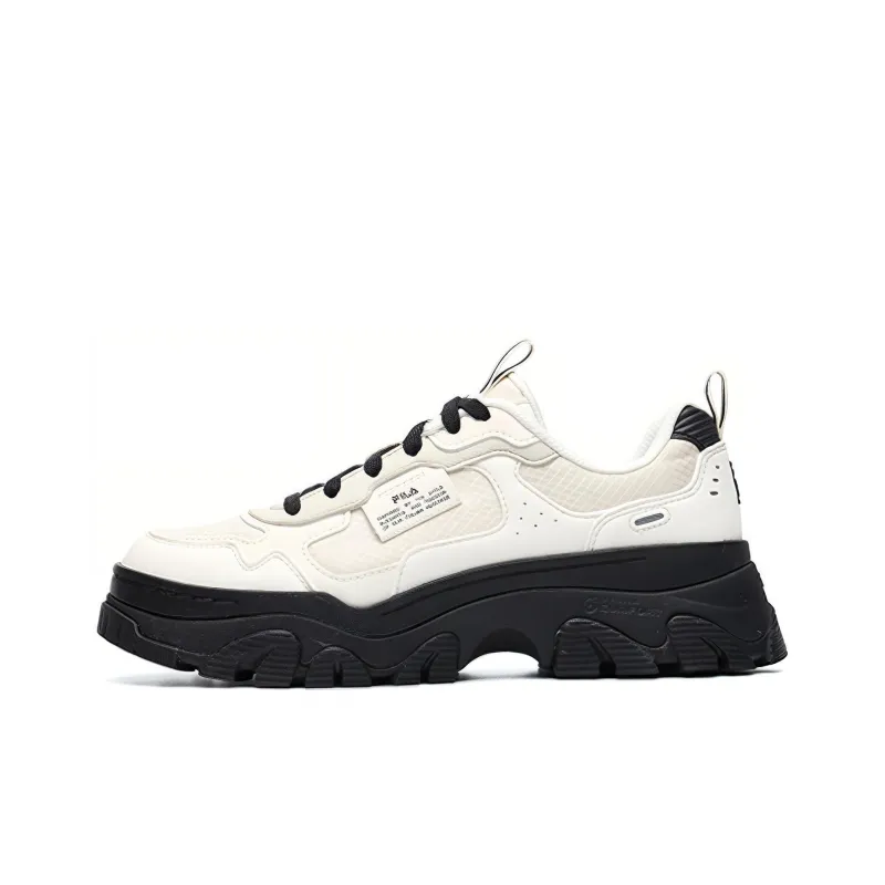 FILA HIKE Cushioning Low Top Chunky Sneakers Women's Black White-0