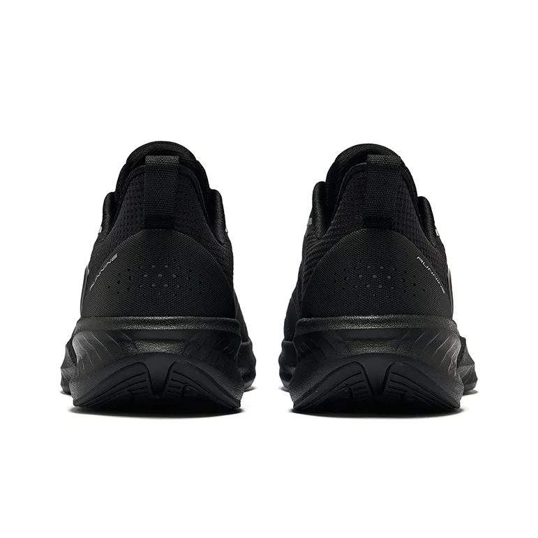 Erke Cushioning Breathable Low Top Running Shoes Men's Jet Black-4