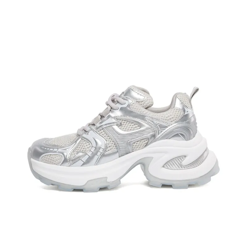 CHERRY&KALIKA Cushioning, Slip Resistant, Abrasion Resistant, Breathable Low Top Chunky Sneakers Women's-0