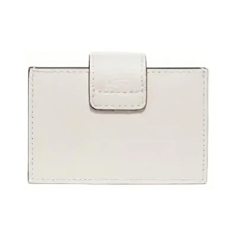 COACH Accordion Card Case Pebbled Leather Coin Purses Card Holders Mini Women's White & Light Multicolor-1