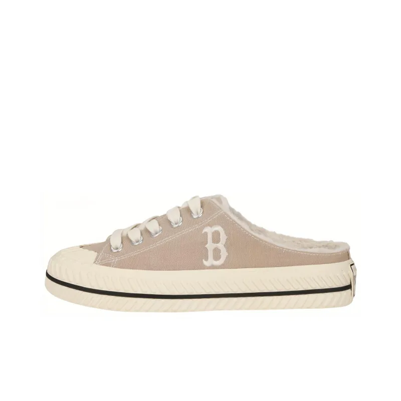 MLB Playball Mule Anti Slip And Wear Resistant Warm Low Top Canvas Shoes Unisex Brown-0