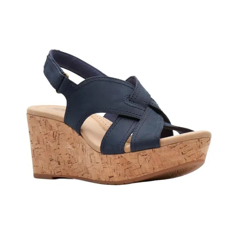Clarks Strap Sandals Women's Marine Blue-3