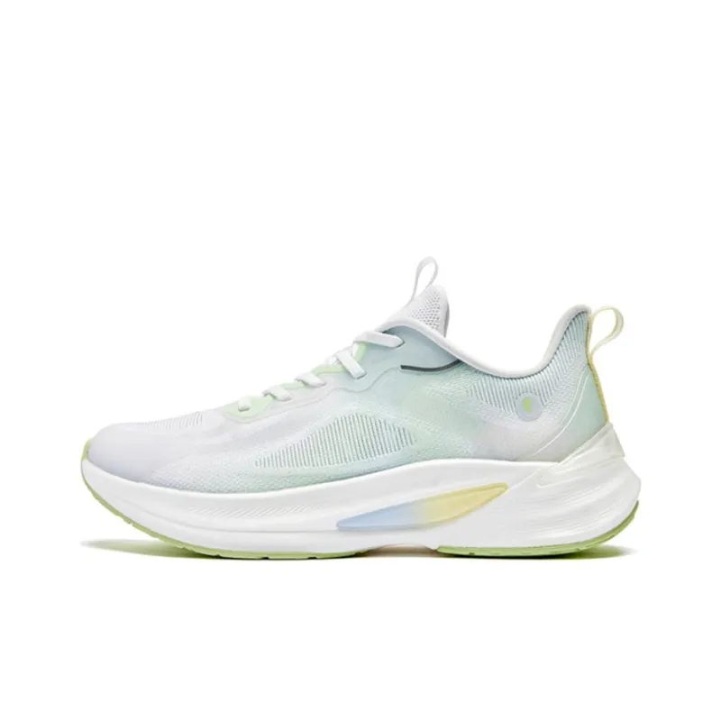 QIAODAN Windy 13 Durable Breathable Low-Top Running Shoes Women's Green White-0