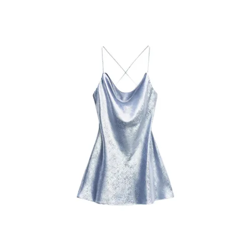 ZARA Slip Dresses Women's Light Blue