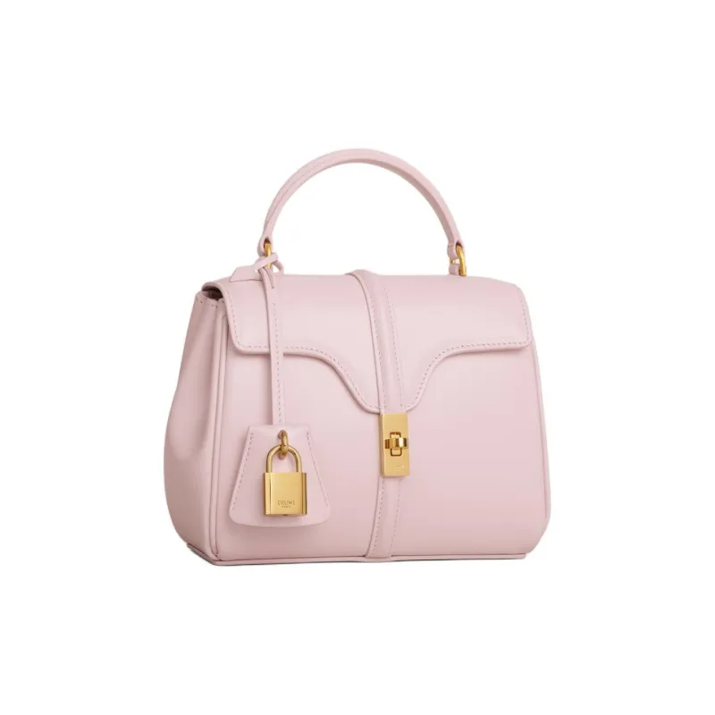 CELINE Satin Cow Leather Shoulder Bag Crossbody Bag Handbag Mini Women's Light Pink-1