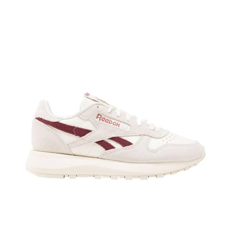 Reebok Classic Leather Cushioning Wear Resistant Low Top Running Shoes Women's White Red-1
