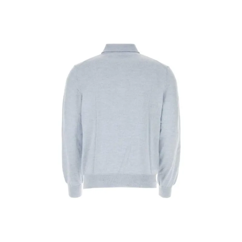 Maison Kitsune Fox Head Patch Fine Knit Polo Shirt-1
