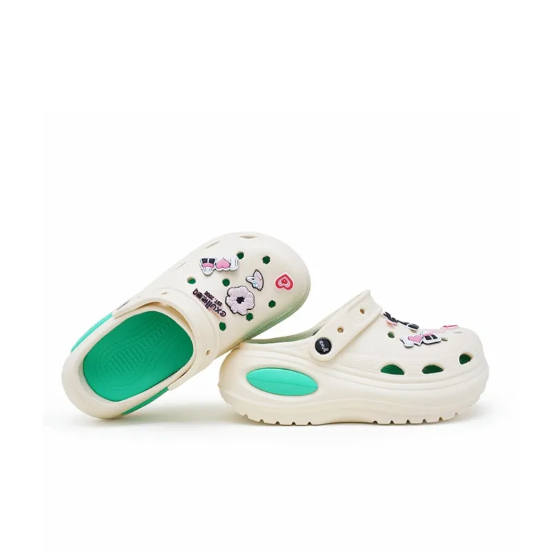 EXULL Q Clogs Women's Beige Green-4