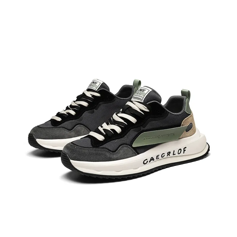 GERTOP Casual Shoes Men Low Top Gray Green, Sand Brown-2