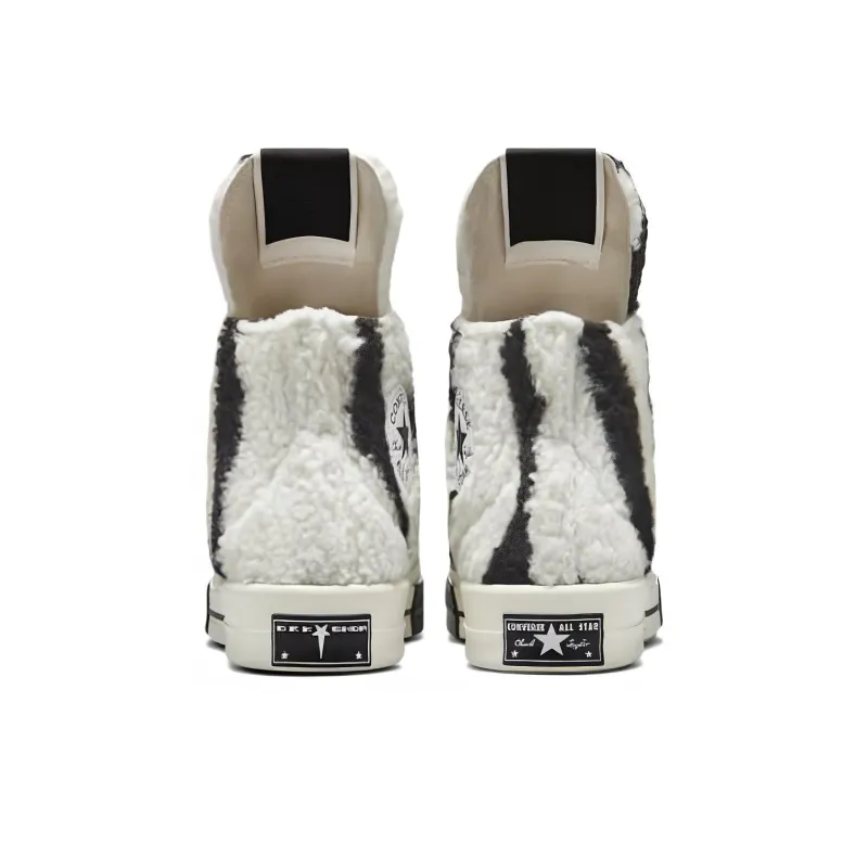 Converse Turbodrk Chuck Taylor All Star 70 Hi Rick Owens Drkshdw Sherpa Zebra Print White Black-4