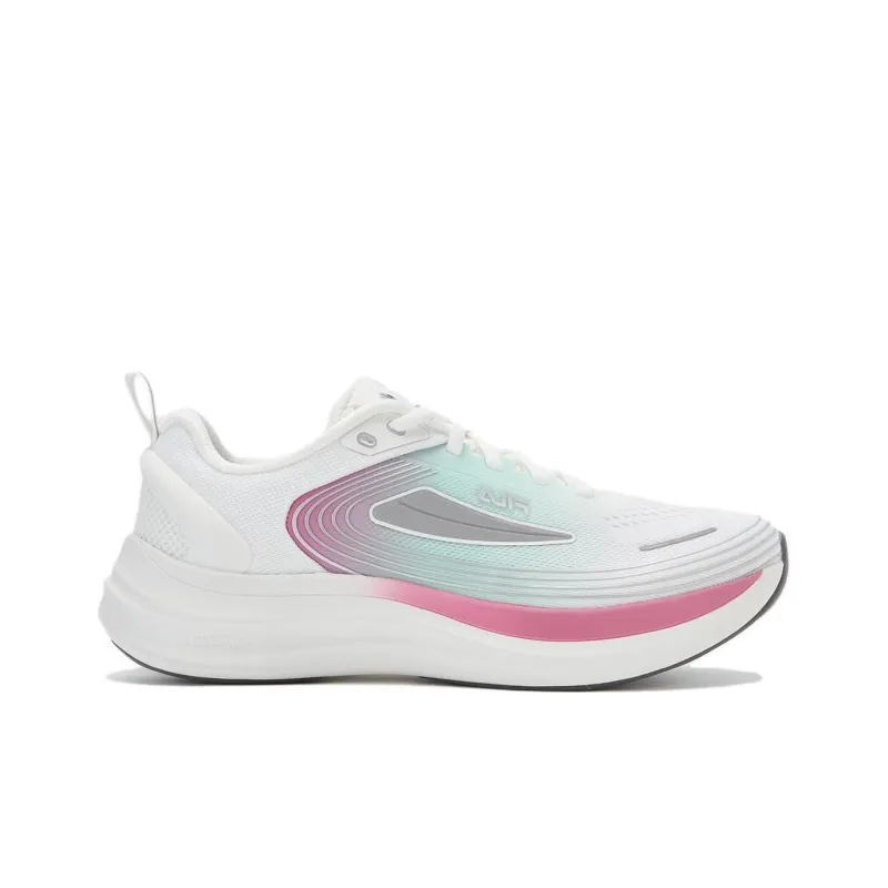 FILA NUVOLE EVO Anti-Slip And Wear-Resistant Lightweight Low-Top Casual Running Shoes Women's White Cyan Pink-1