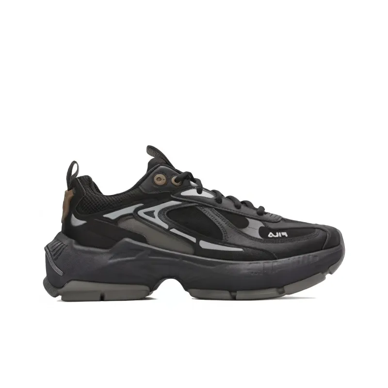 FILA CICLONE Height Increasing Cushioning Lightweight Low Top Chunky Sneakers Men's Black Gray-1
